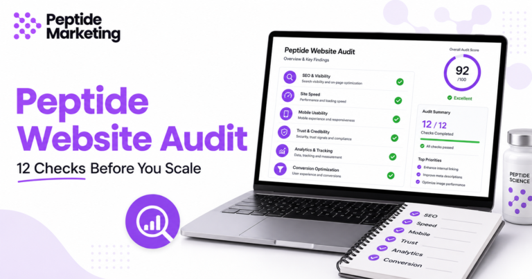 Peptide Website Audit: 12 Things to Check Before Spending More on Marketing
